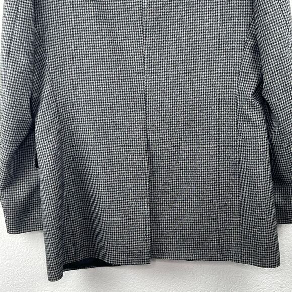 Haggar Black Tan Tweed Houndstooth Two Buttoned Vented Blazer Sport Coat 42L USA - Picture 10 of 15